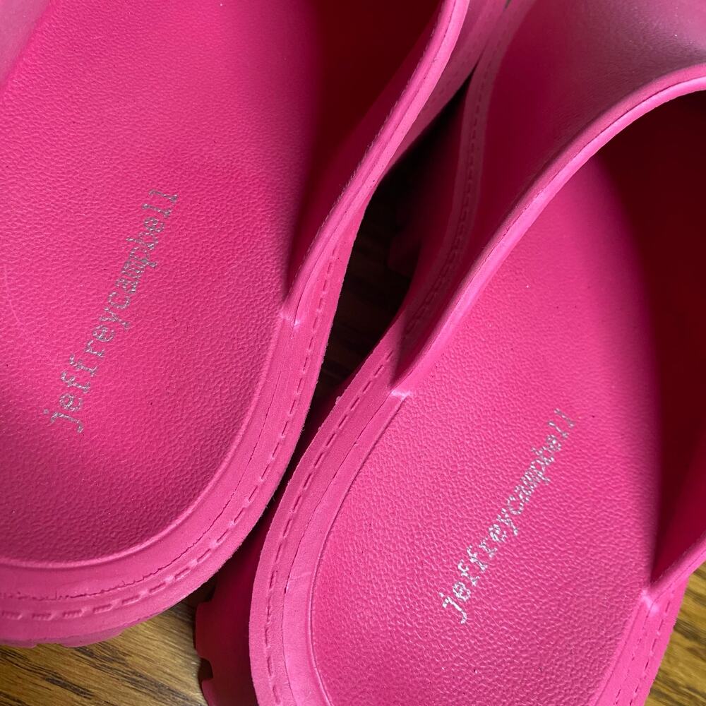Jeffrey Campbell Clogge Fuchsia Slip On Chunky Platform Mule Clog Sandals Size 9 - Picture 5 of 7